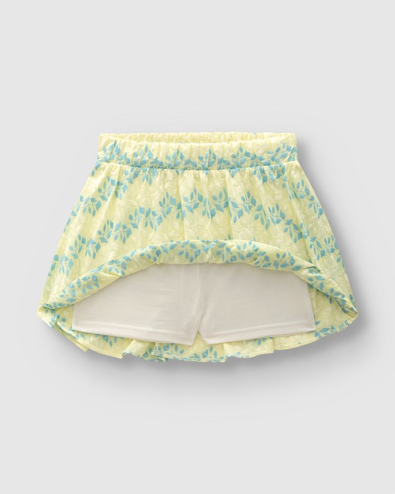 Conjunto Menina Blusa Com Saia Em Tecido Bordado - Carinhoso