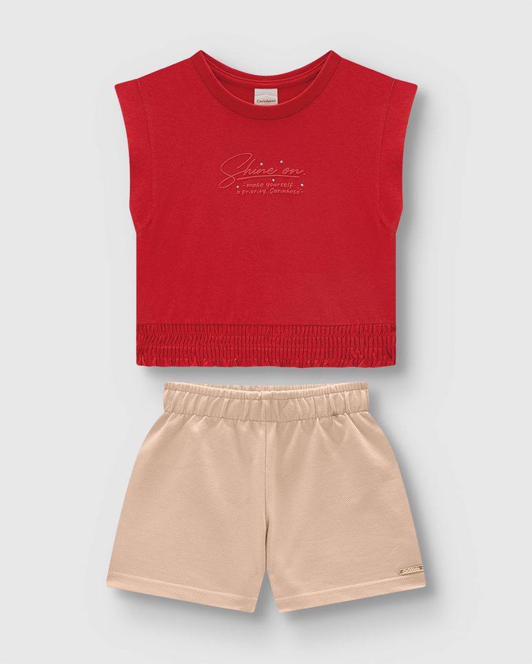 Conjunto Menina Blusa Shine On Em Algodão - Carinhoso