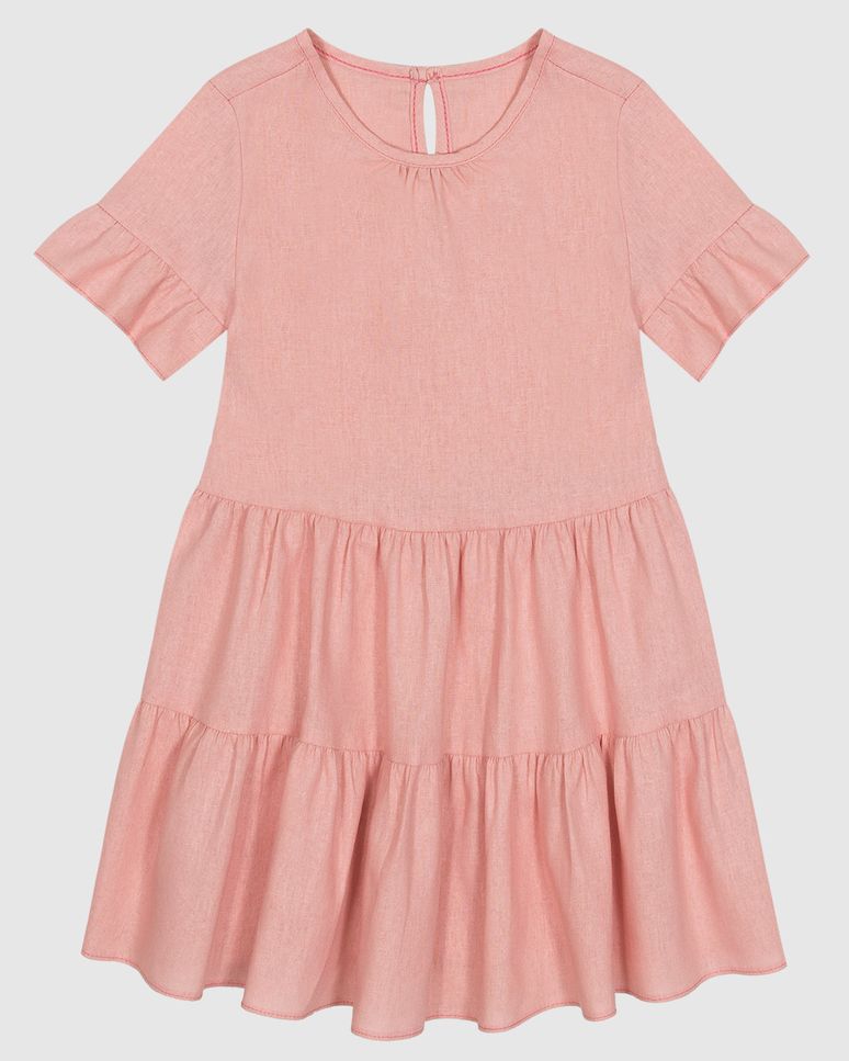 Vestido Infantil Marias Recortes Saia Em Viscolinho Malwee Kids