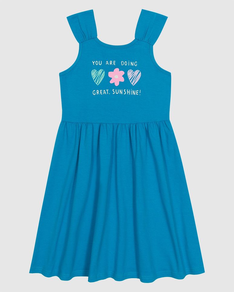 Vestido Infantil You Are Doing Great Sunshine! Em Malha Algodão Malwee Kids
