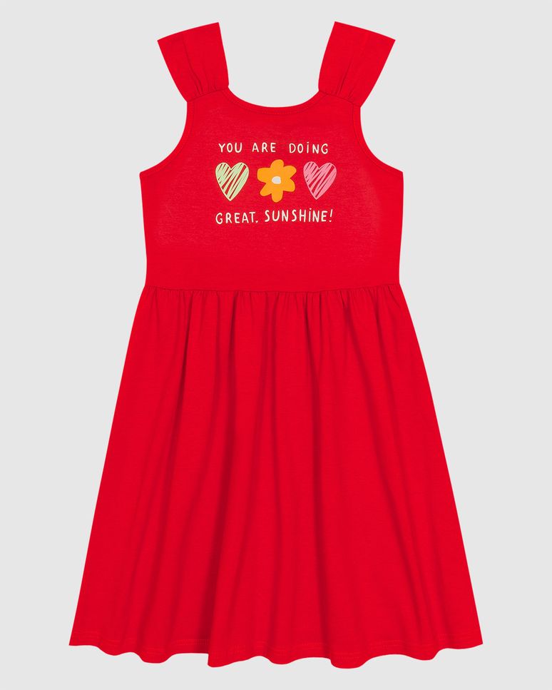 Vestido Infantil You Are Doing Great Sunshine! Em Malha Algodão Malwee Kids