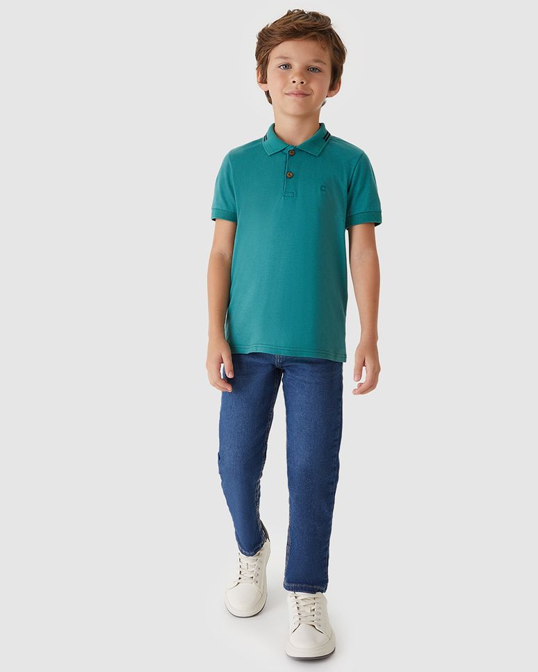 Calça Menino Slim Em Jeans Com Elastano - Carinhoso