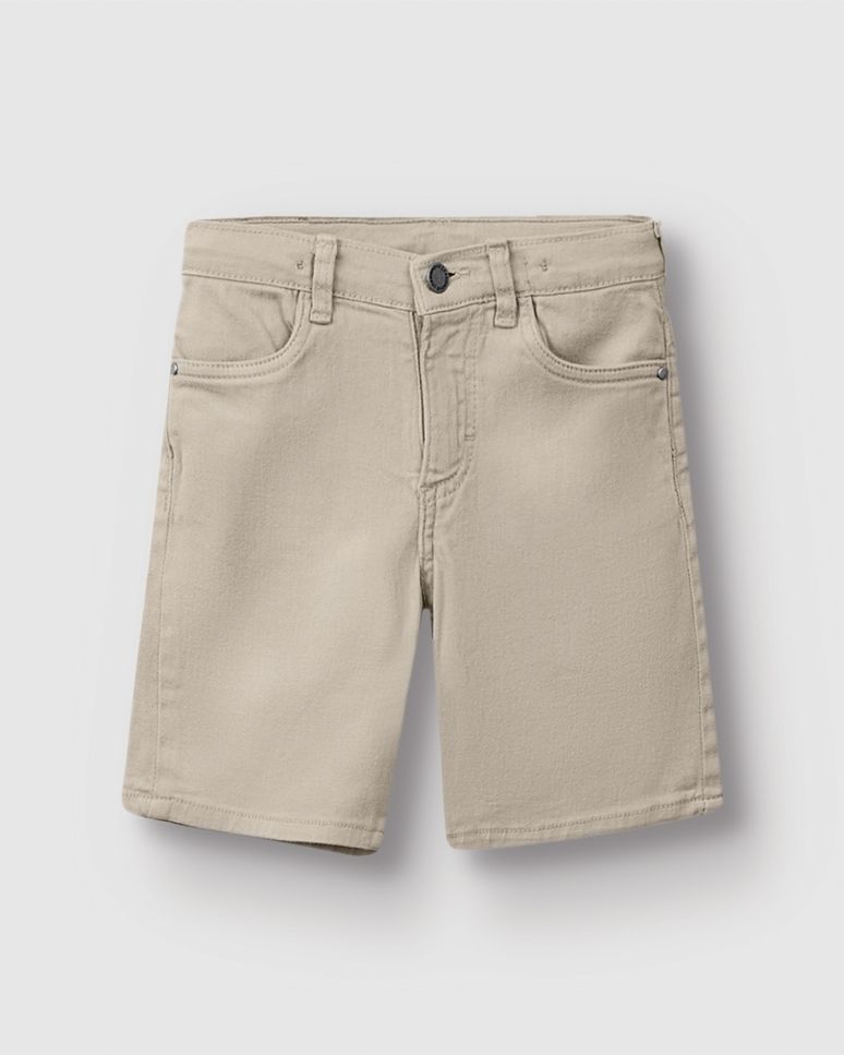 Bermuda Menino Comfort Bolso Funcional Em Sarja Com Elastano - Carinhoso