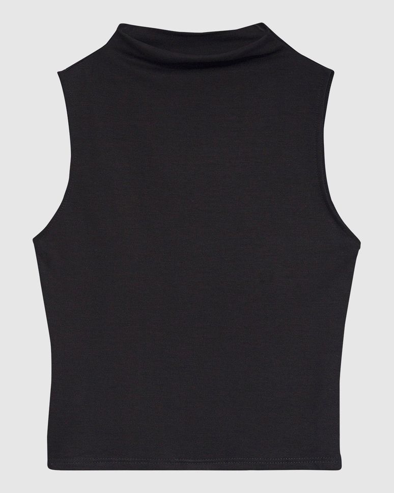 Regata Justa Feminina Gola Alta Sem Manga Em Malha Viscose Stretch - ENFIM