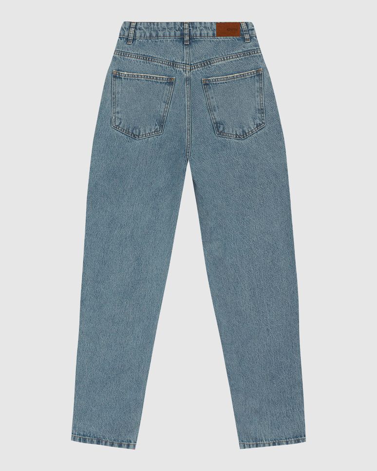 Calça Feminina Mom Cintura Alta Bolso Funcional Em Jeans 100% Algodão - ENFIM