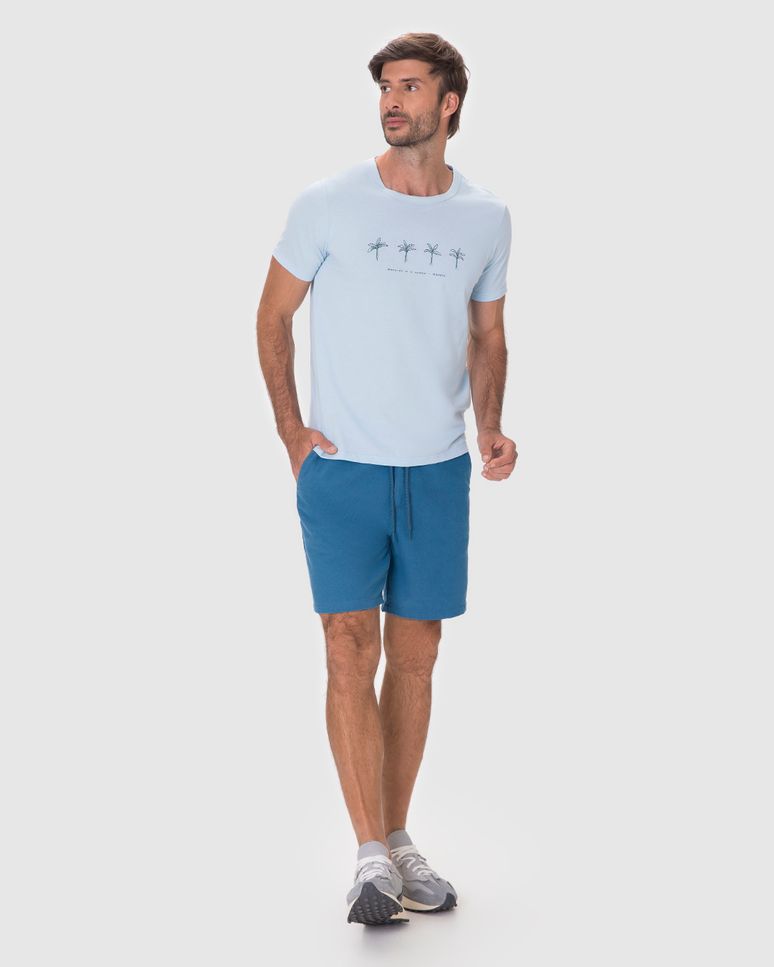 Bermuda Masculina Chino Cadarço Funcional Em Linho