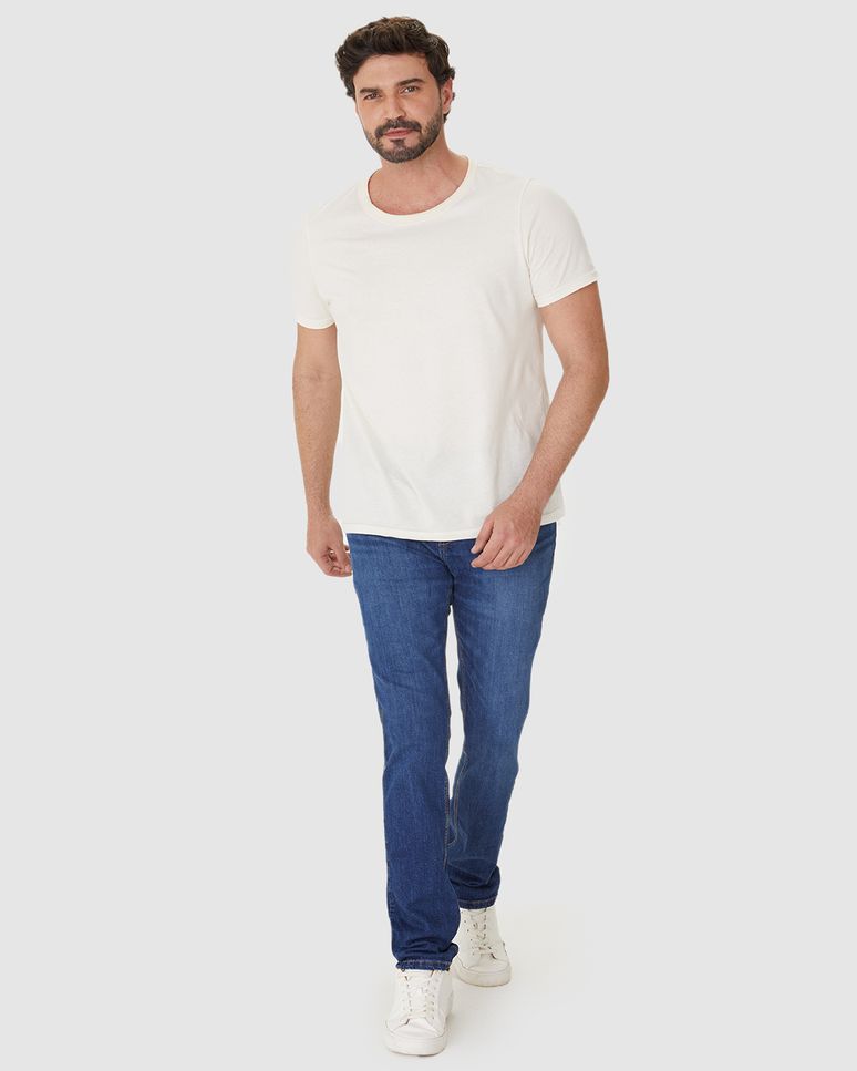 Calça Masculina Slim Bolso Funcional Em Flex Jeans