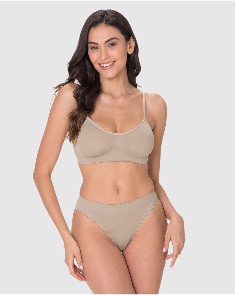 Top Feminino Sem Bojo Em Poliamida MARROM - Malwee