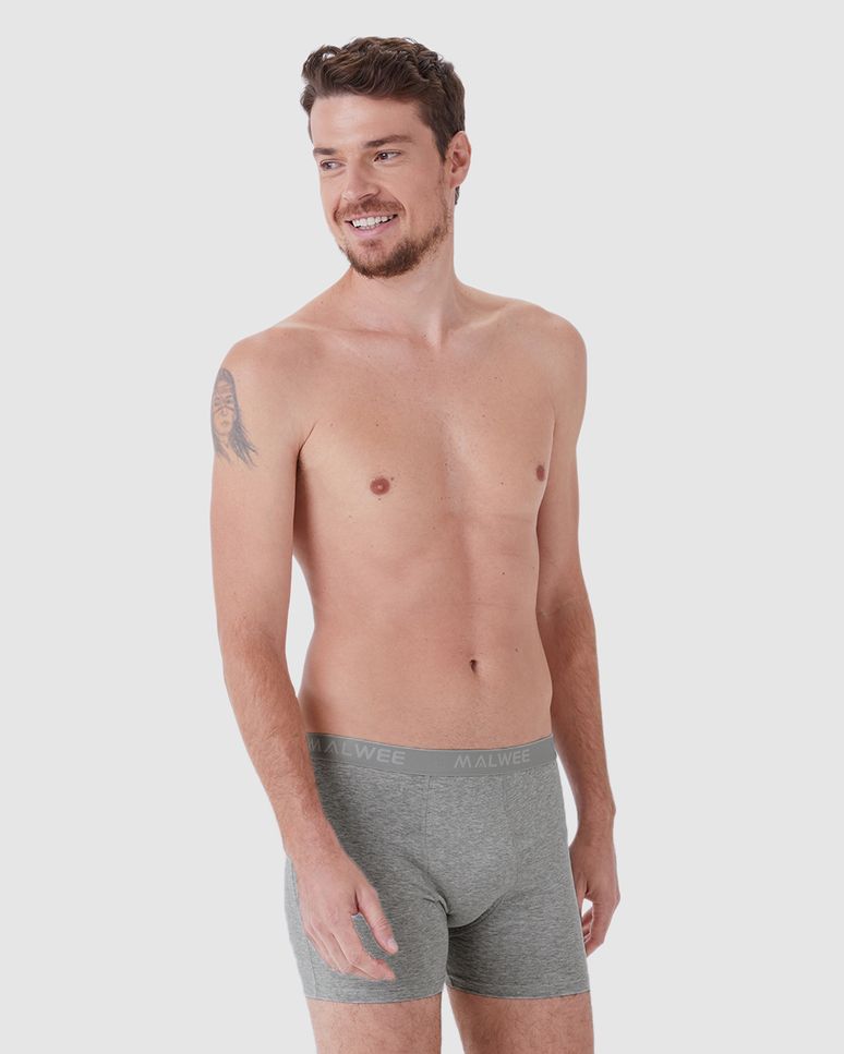 Kit Cueca Boxer Cós Elástico Em Algodão Com Elastano