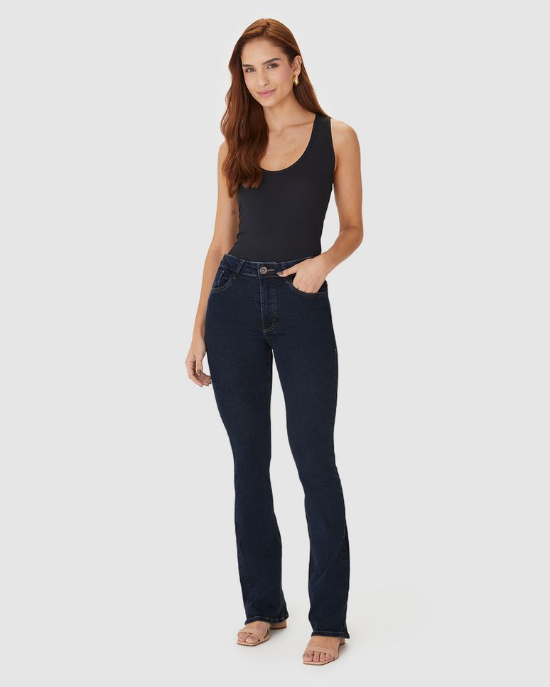 Calça Feminina Bootcut Cintura Média Em Flex Jeans