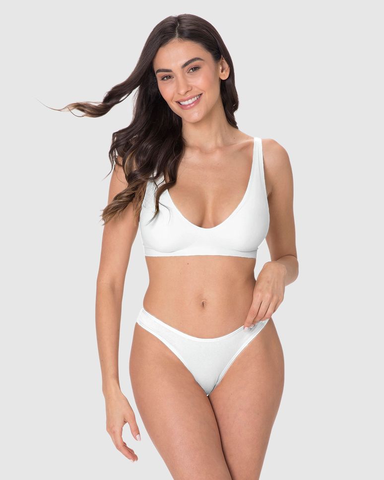 Calcinha Feminina Biquíni Fio Duplo Em Algodão Com Elastano