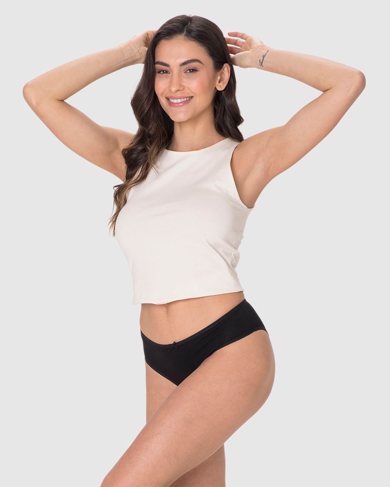 Kit Calcinha Reta Em Algodão Com Elastano