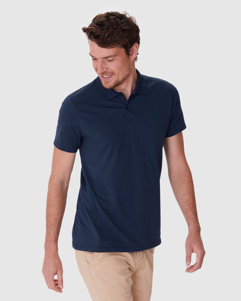 Camisa Polo Básica Masculina Peitilho Frontal Em Algodão