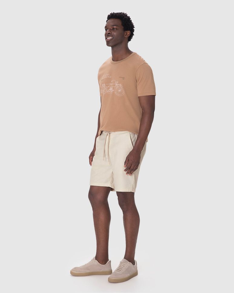 Bermuda Masculina Chino Cadarço Funcional Em Linho