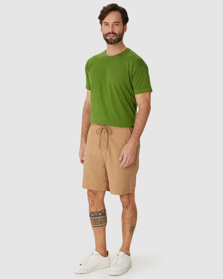 Bermuda Masculina Chino Cadarço Funcional Em Linho