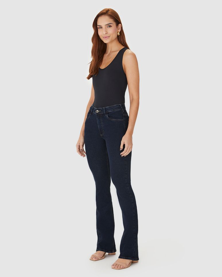 Calça Feminina Bootcut Cintura Média Em Flex Jeans