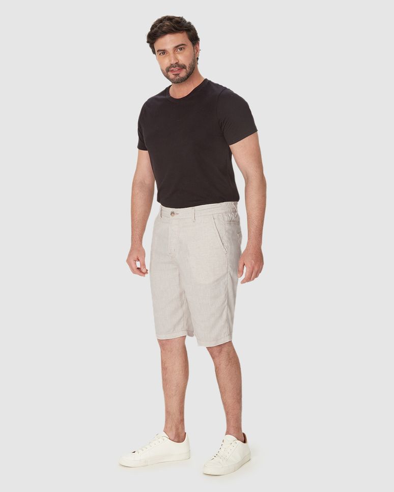 Bermuda Chino Masculina Em Sarja Linho