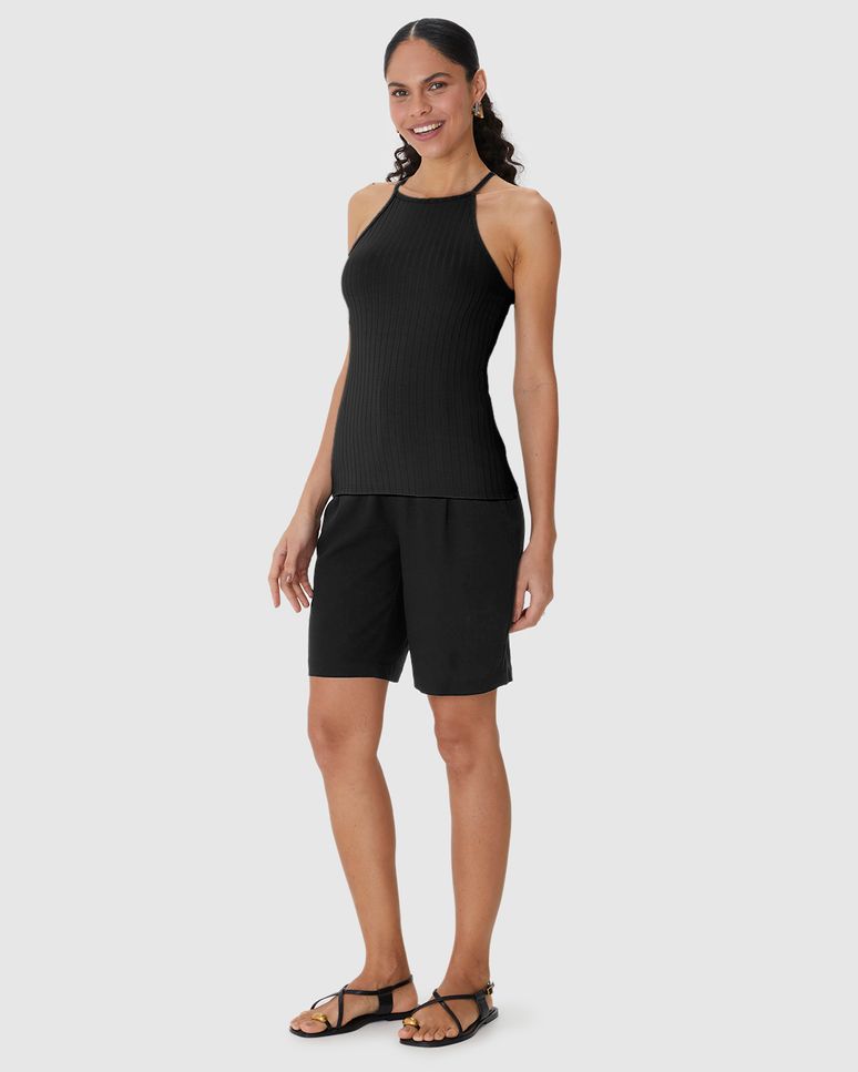 Regata Básica Feminina Nadador Em Canelado de Viscose