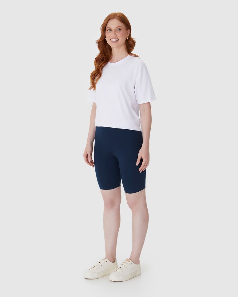 Bermuda Básica Feminina Ciclista Em Algodão