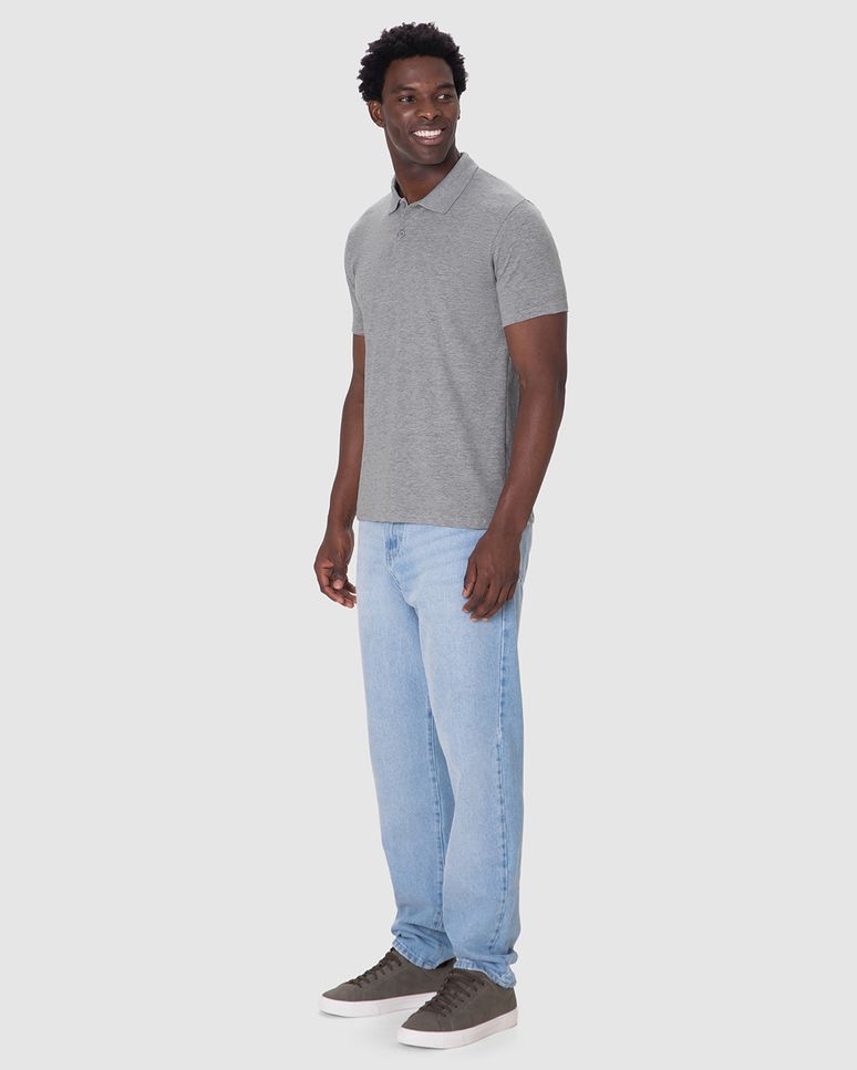 Camisa Polo Básica Masculina Peitilho Frontal Em Algodão