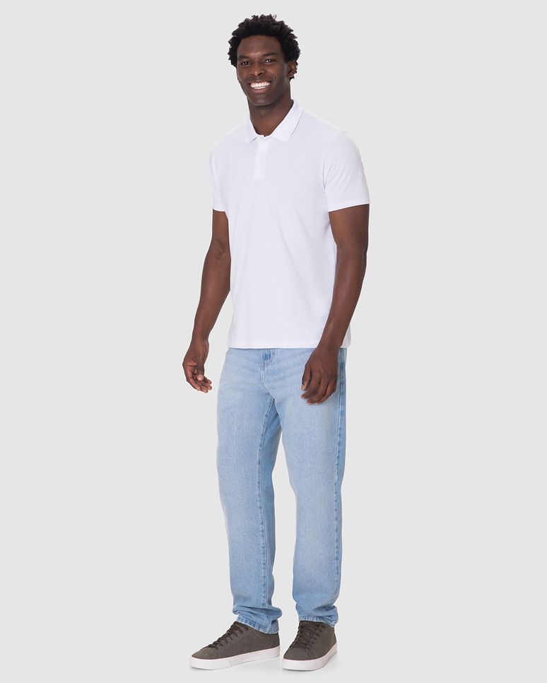 Camisa Polo Básica Masculina Peitilho Frontal Em Algodão