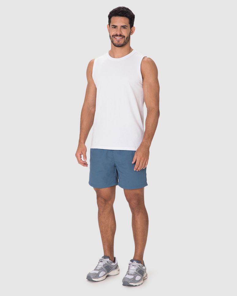 Regata Básica Masculina Cava Ajustada Em Algodão