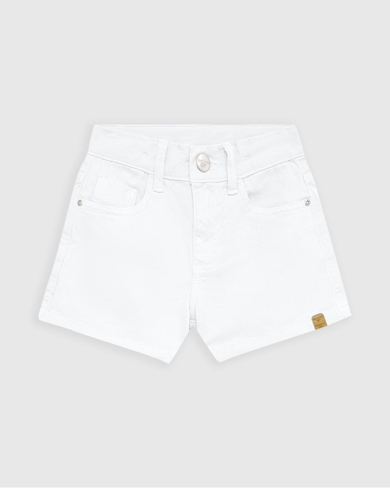 Shorts Infantil Menina Cintura Elástico Ajustável Em Sarja Stretch Malwee Kids