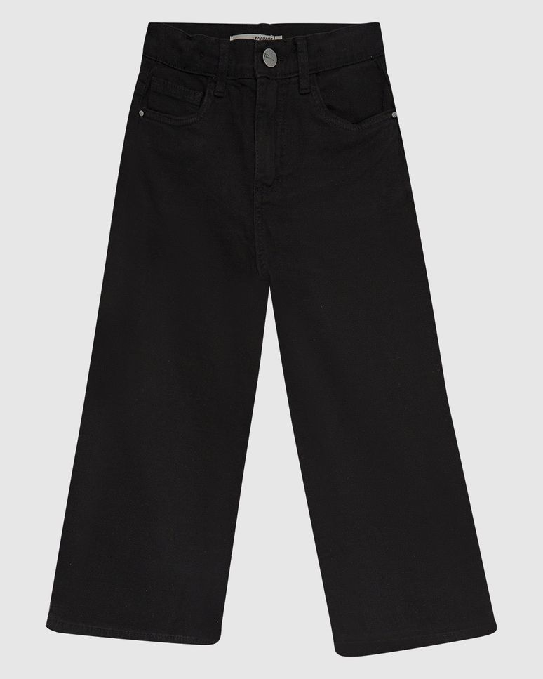 Calça Infantil Menina Wide Leg Cintura Ajustável Em Sarja Stretch Malwee Kids