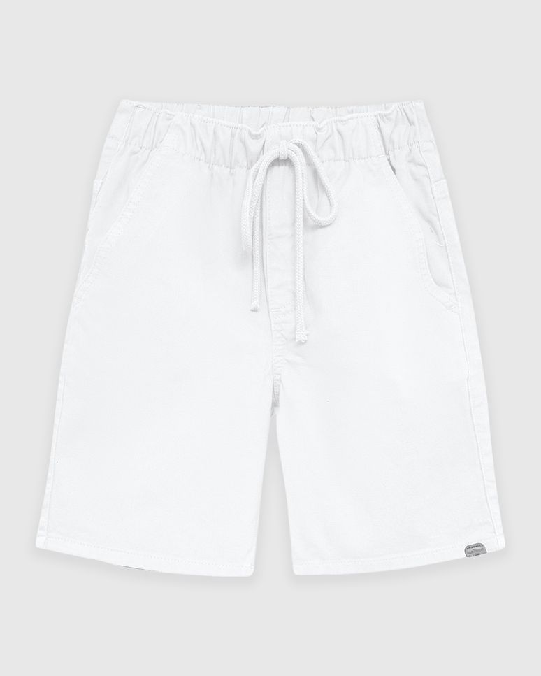 Bermuda Infantil Menino Cadarço Frontal Em Sarja Com Elastano Malwee Kids