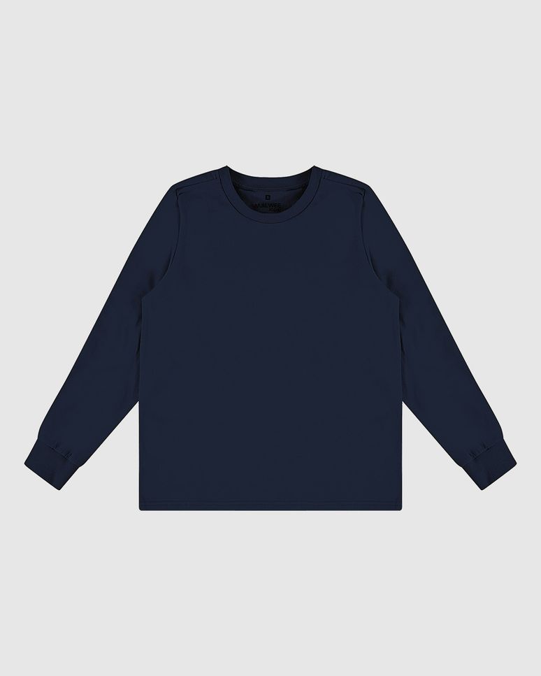 Camiseta Infantil Unissex Manga Longa Em Algodão Malwee Kids