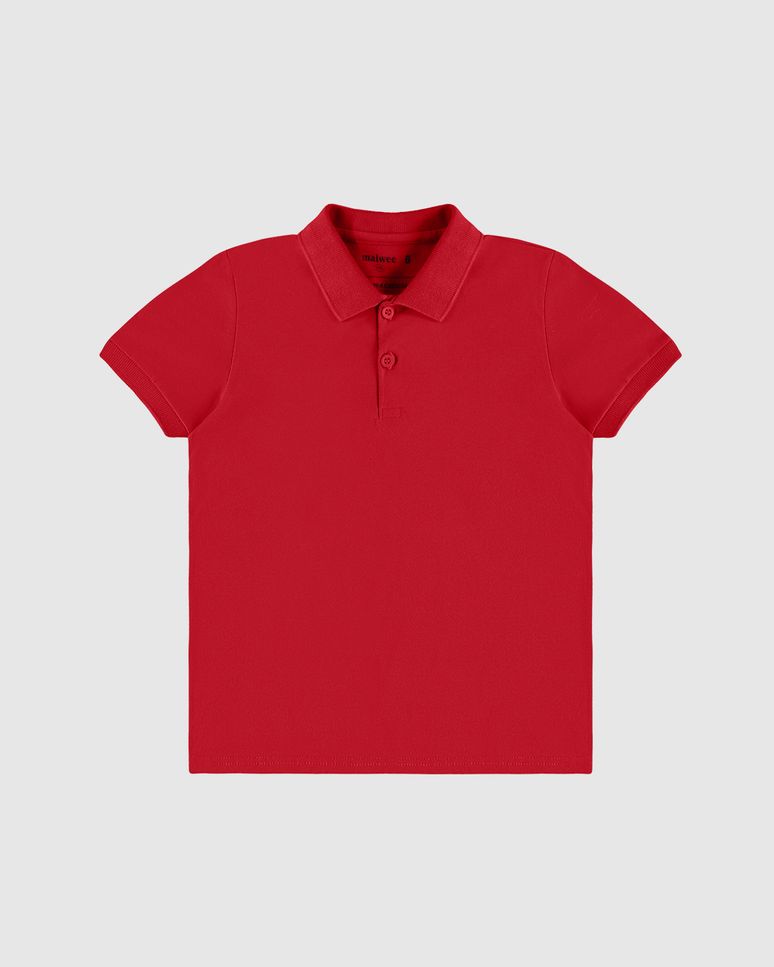 Camisa Polo Infantil Menino Peitilho Frontal Em Algodão Malwee Kids