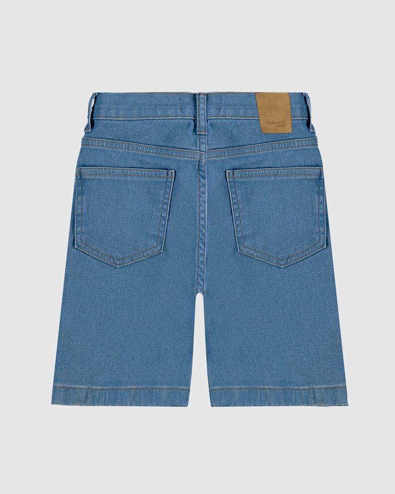 Bermuda Infantil Menino Cintura Elástico Ajustável Em Jeans Moletom Malwee Kids