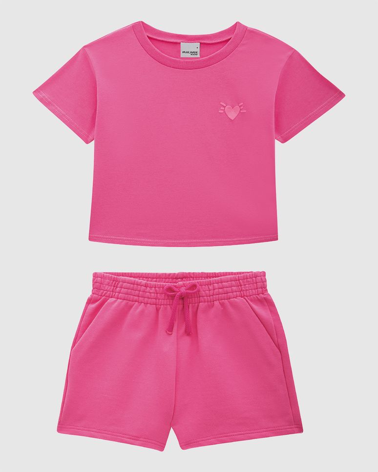 Conjunto Infantil Menina Blusa Box Em Algodão Malwee Kids