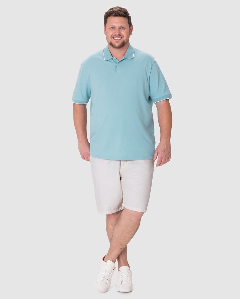Bermuda Masculina Plus Size Chino Cadarço Funcional Em Linho