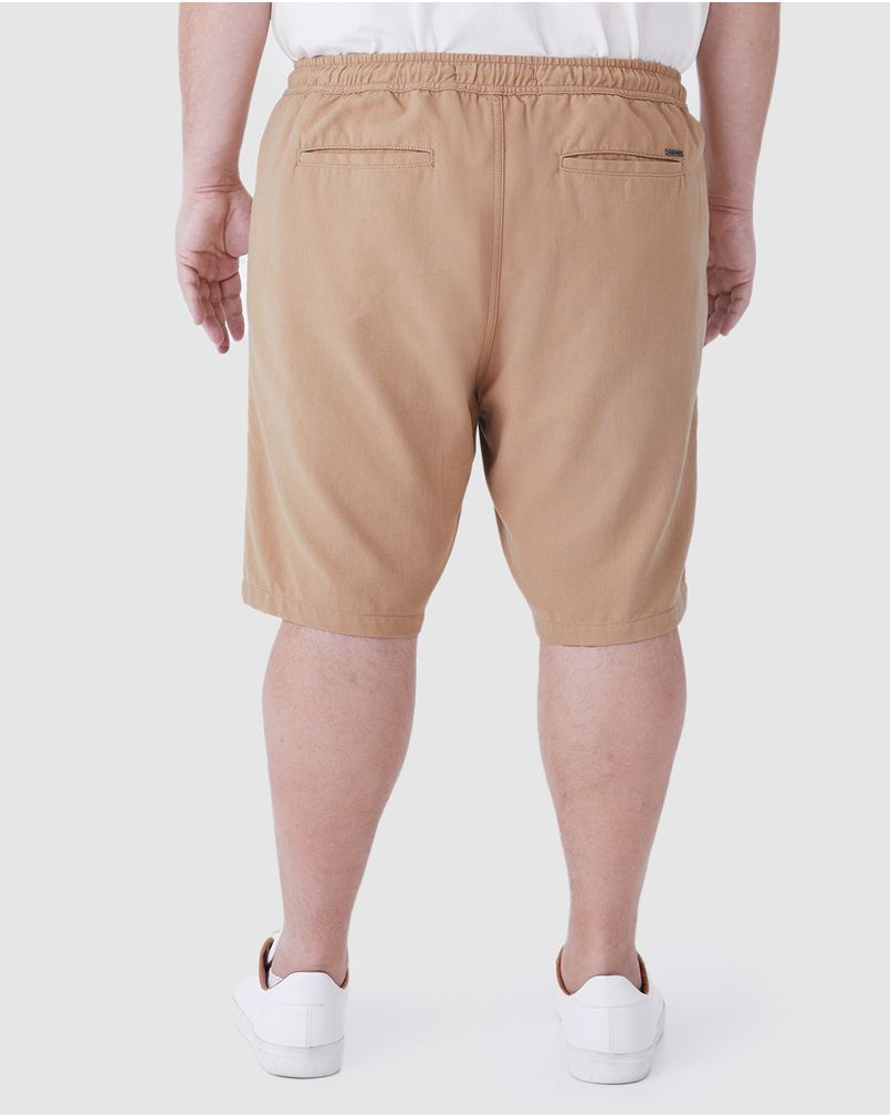 Bermuda Masculina Plus Size Chino Cadarço Funcional Em Linho