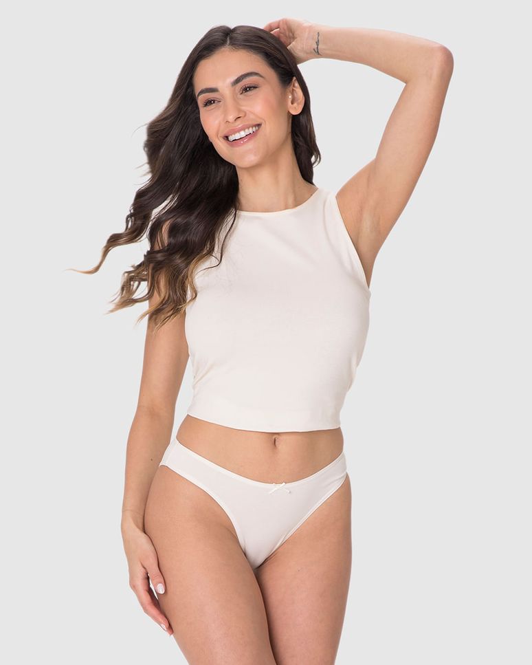 Kit Calcinha Biquíni Em Algodão Com Elastano