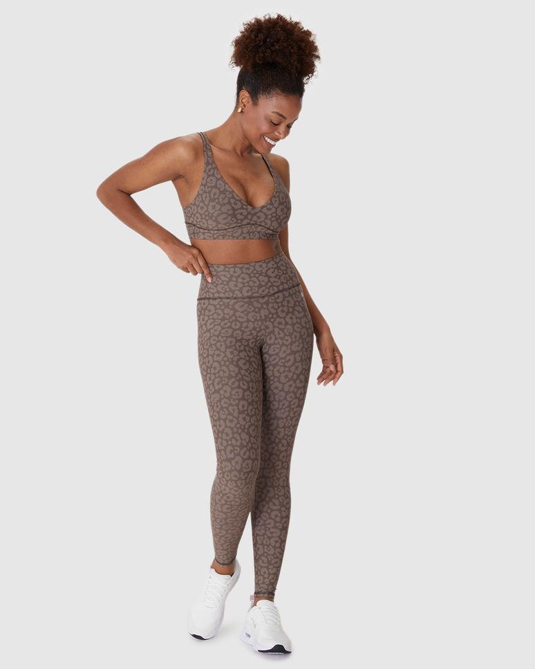 Calça Legging Esportiva Feminina Animal Print Em Malha Dry E Proteção UV50+