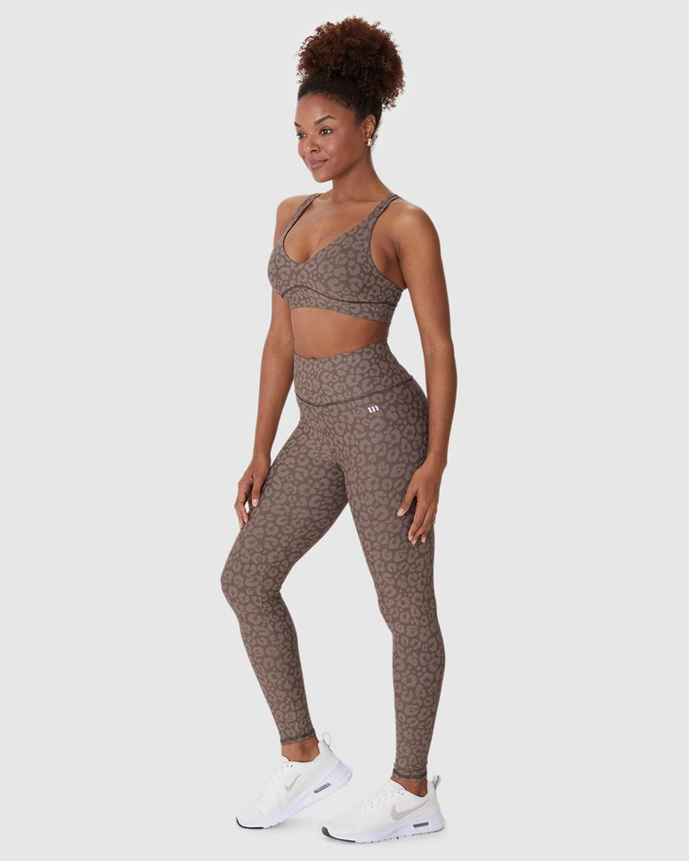 Calça Legging Esportiva Feminina Animal Print Em Malha Dry E Proteção UV50+