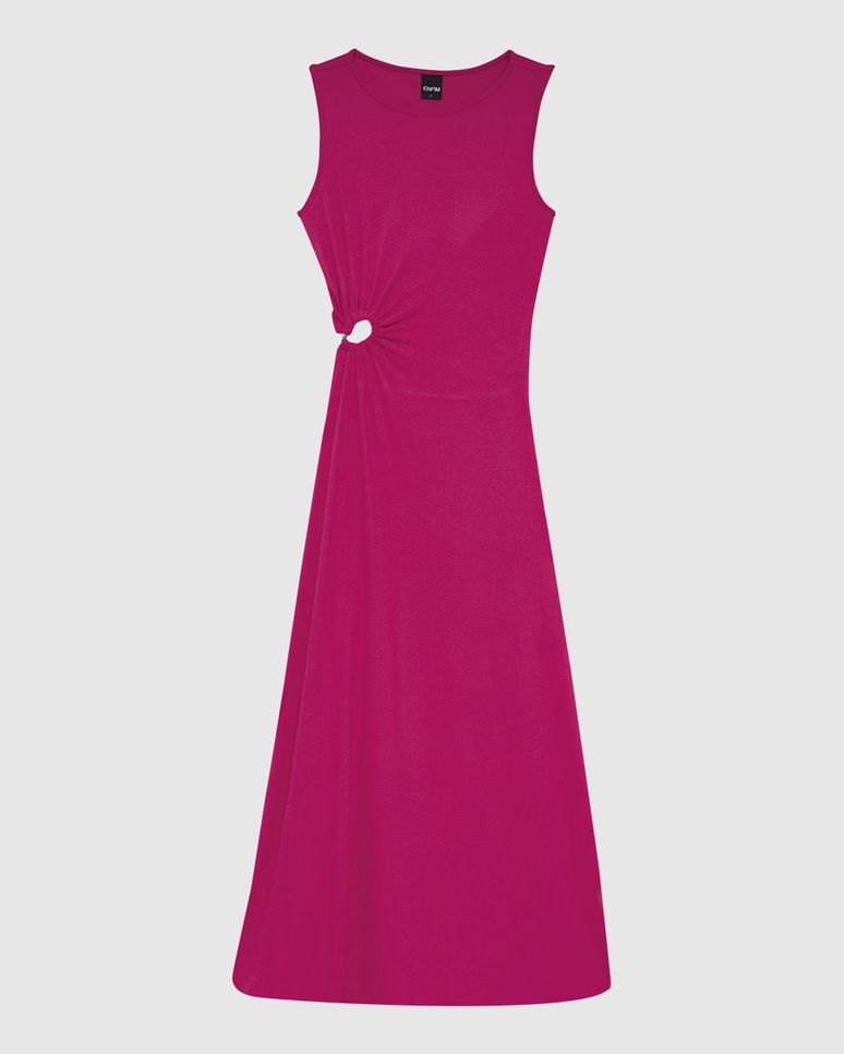 Vestido Midi Feminino Detalhe Vazado Com Argola Em Viscose Stretch - ENFIM