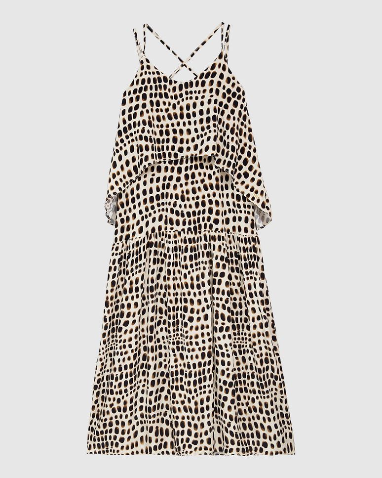 Vestido Longo Feminino Alça Fina Amarração Nas Costas Em Viscose - ENFIM