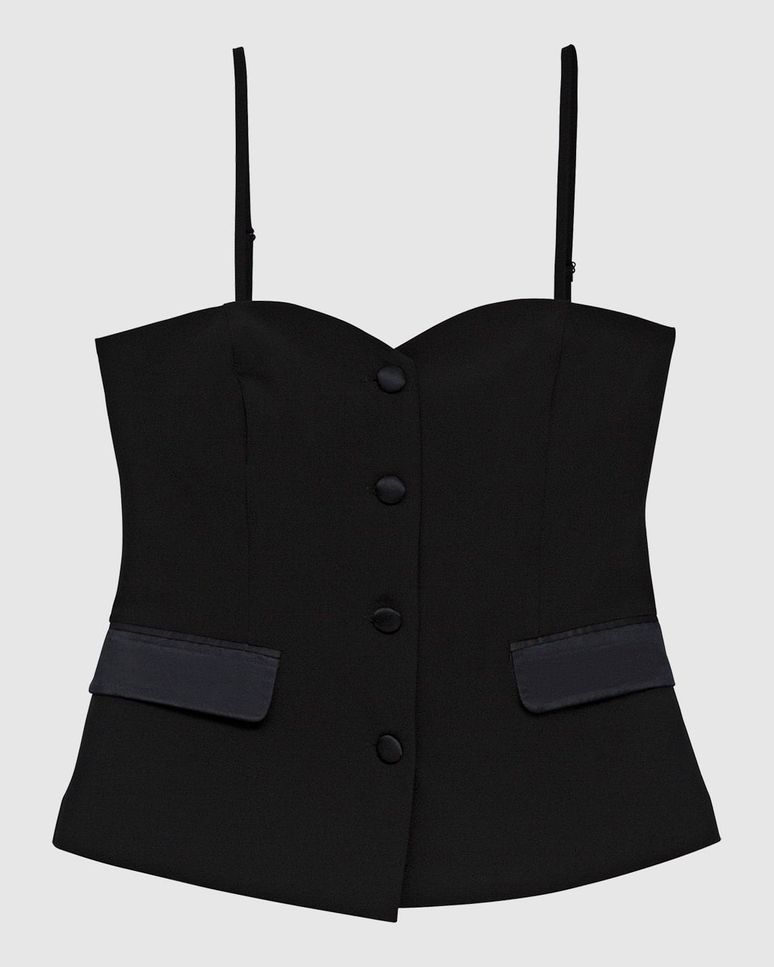 Regata Feminina Colete Alça Fina Removível Em Tecido Alfaiataria - ENFIM