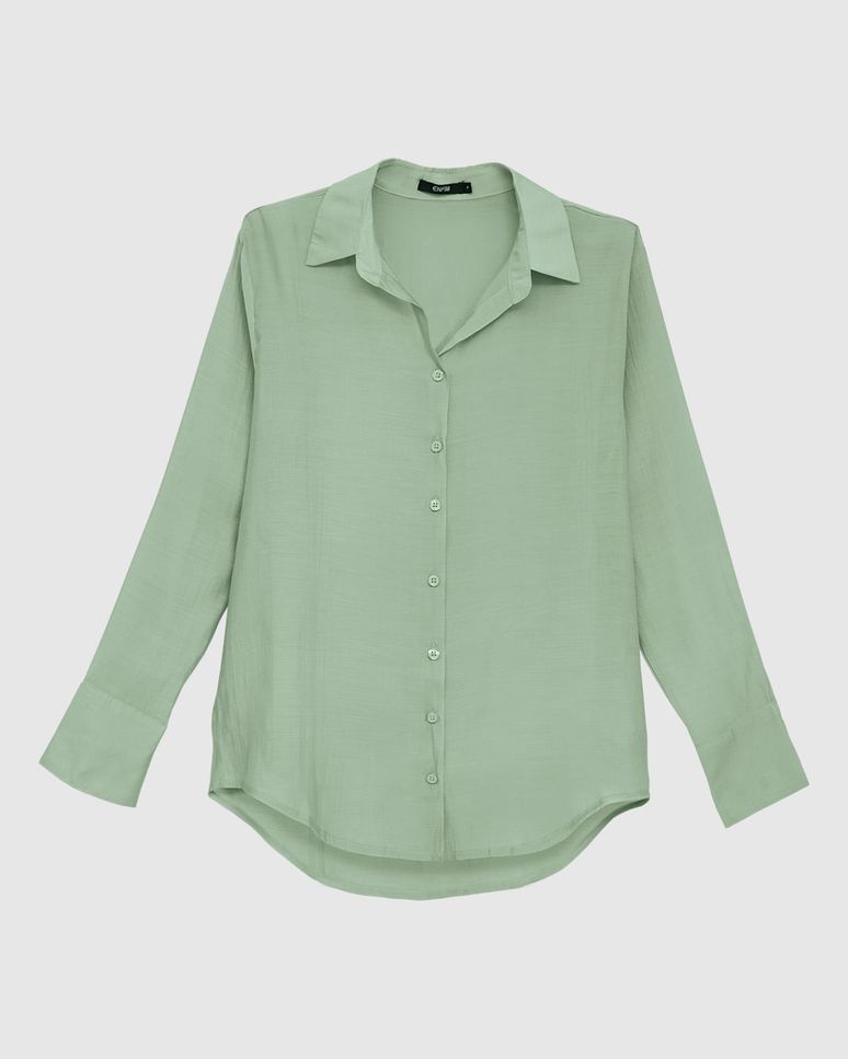 Camisa Tradicional Feminina Manga Longa Em Liocel - ENFIM