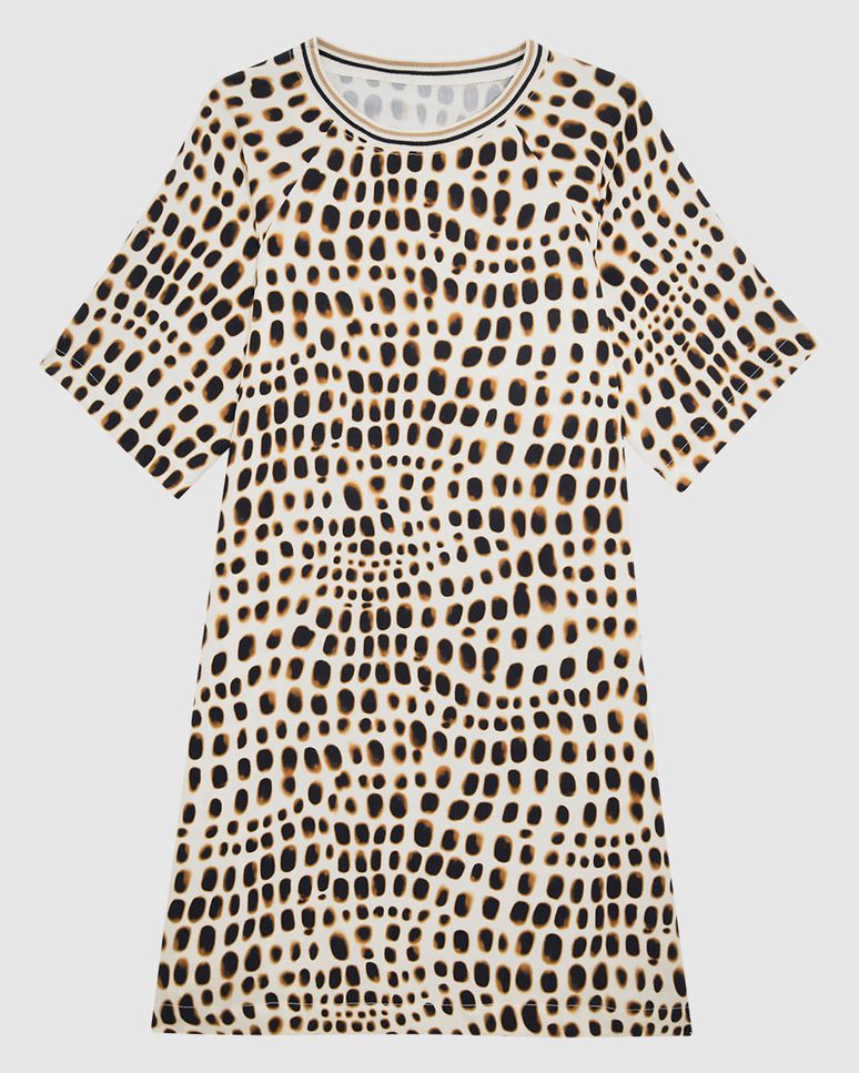 Vestido Feminino Estampado Decote Retilínea Bolso Lateral Em Viscose - ENFIM