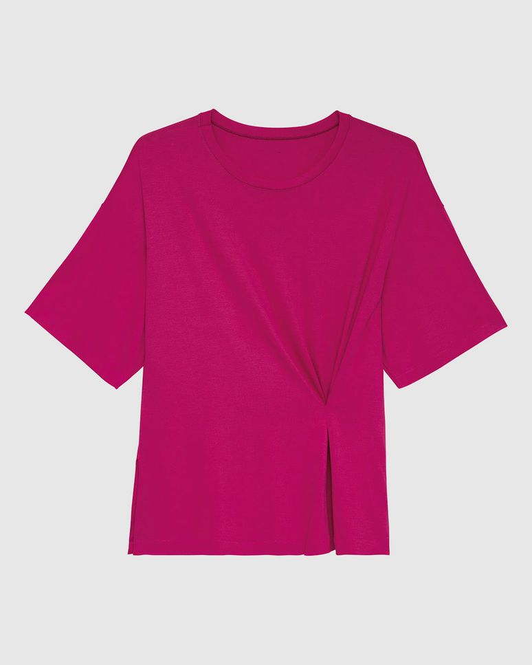 Blusa Feminina Ampla Detalhe Franzido Em Malha Viscose Stretch - ENFIM