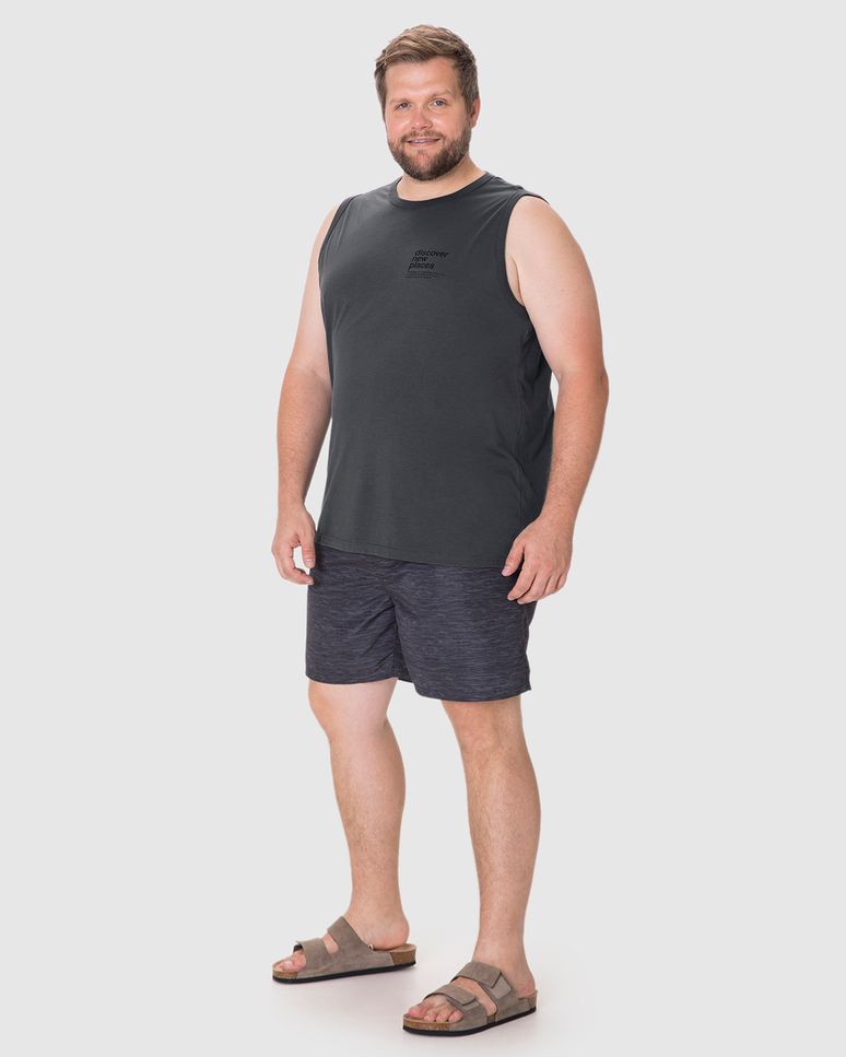 Regata Masculina Plus Size Estampa Discover New Places Em Algodão