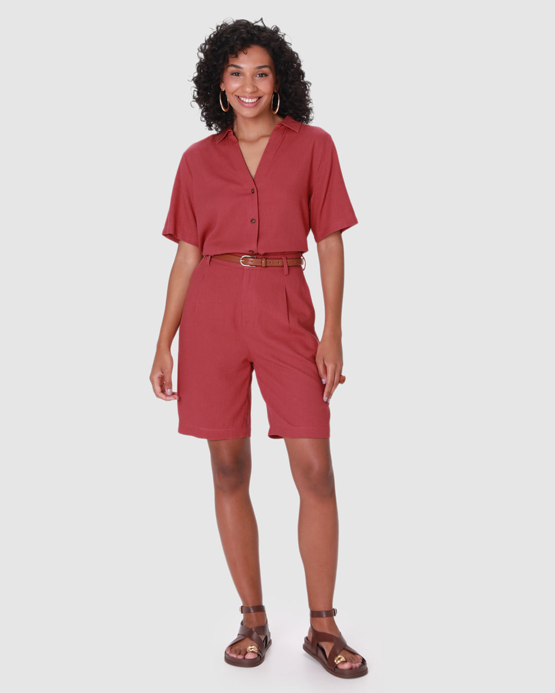 5.11ショートフィッシュ Bermuda Alfaiataria Feminina Bolso Frente E Costas Em Viscolinho