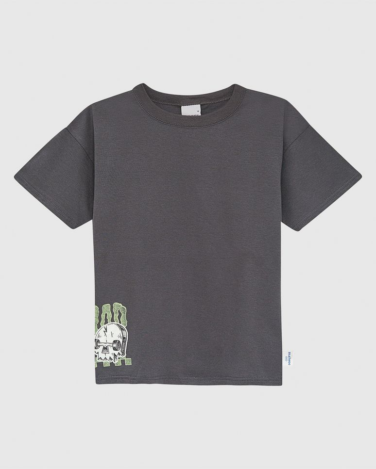 Camiseta Infantil Menino Estampa Rad Frente E Costas Em Algodão Malwee Kids