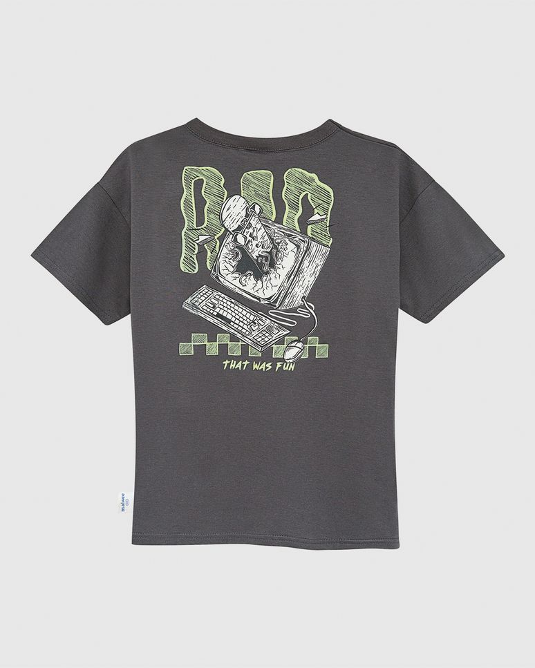 Camiseta Infantil Menino Estampa Rad Frente E Costas Em Algodão Malwee Kids
