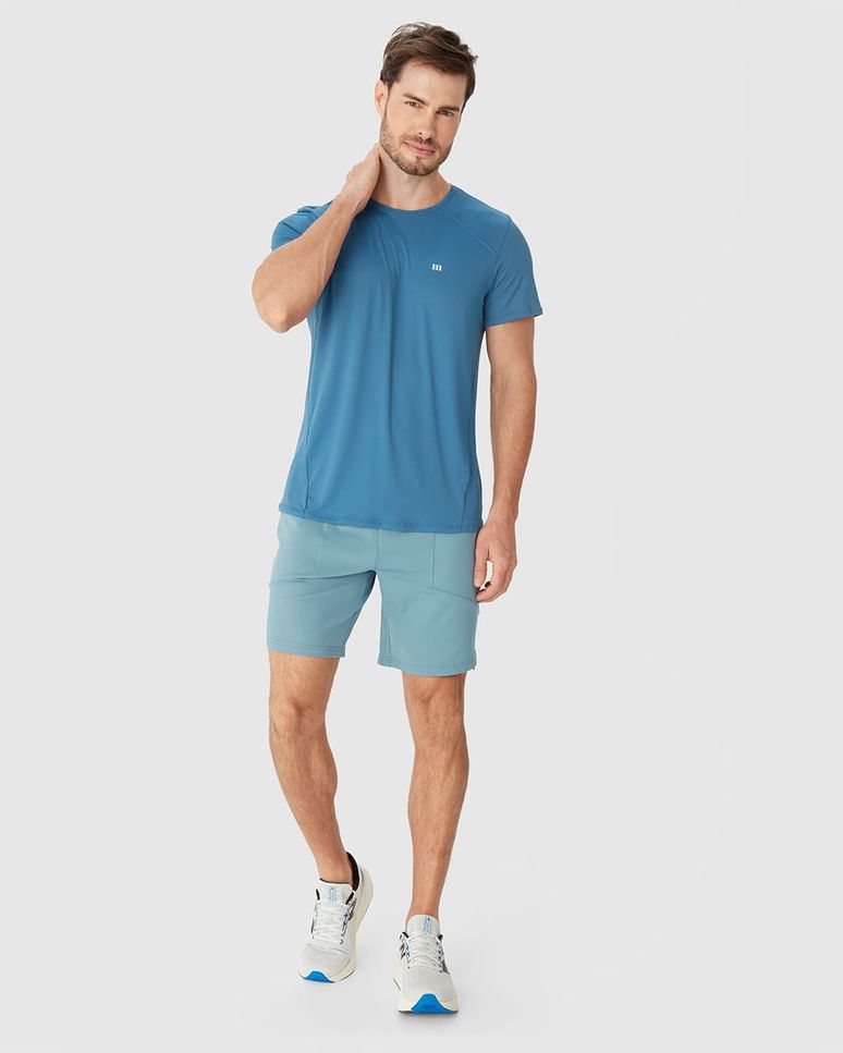 Bermuda Esportiva Masculina Reta Bolso Fecho Zíper Em Double Jersey Malwee Active