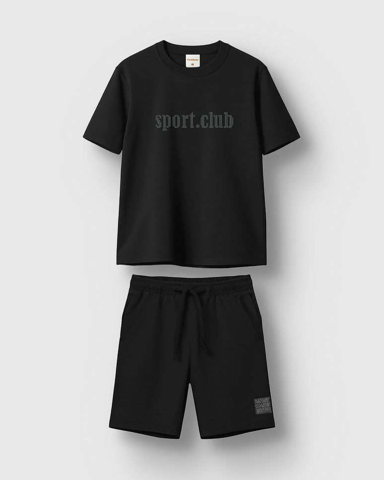 Conjunto Menino Camiseta Sport Club e Bermuda Com Bolso Funcional - Carinhoso